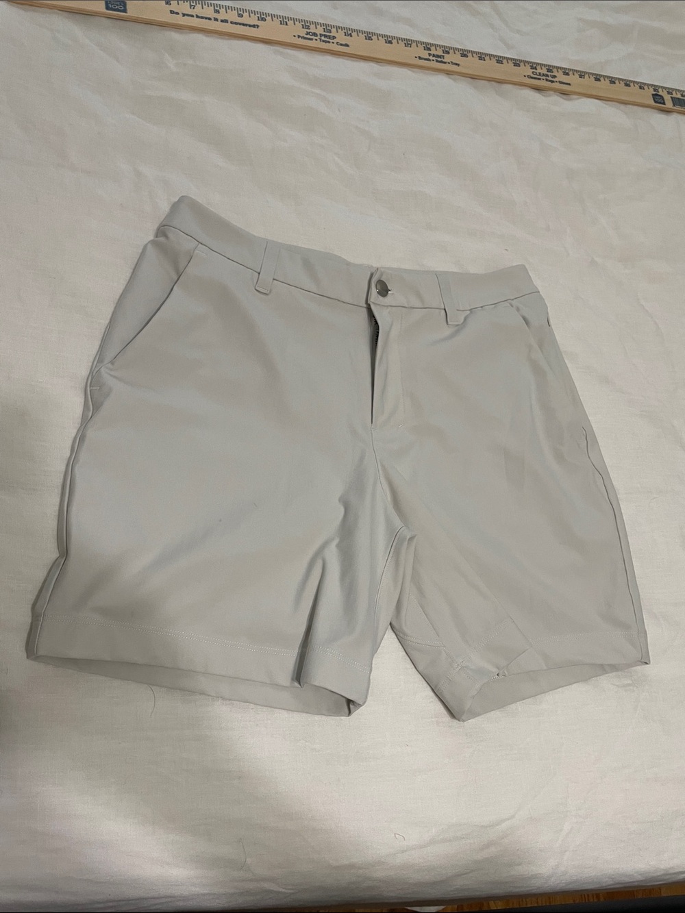 lululemon athletica Light Gray Flat-Front Performance Shorts